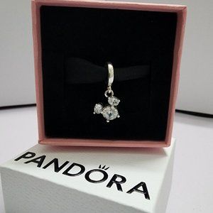 Pandora Disney Mickey Mouse Sparkling Head Silhouette Dangle Charm